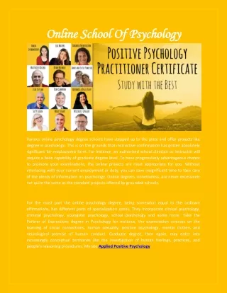 Masters in positive psychology