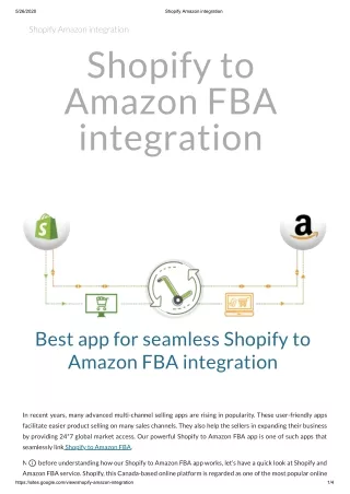 Best app for seamless Shopify to Amazon FBA integration