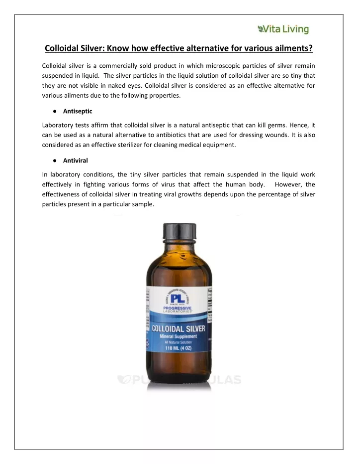 colloidal silver know how effective alternative