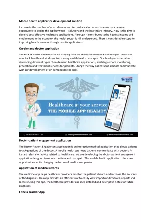 mobile health application development solution