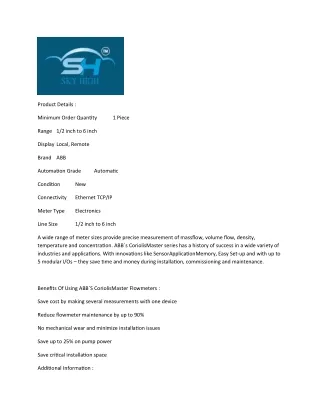 Coriolis Mass Flowmeter Manufacture, Dealer, Supplier & Distributor in Ahmedabad, India - Sky High Enterprise