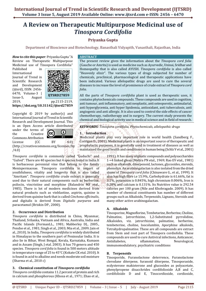 international journal of trend in scientific