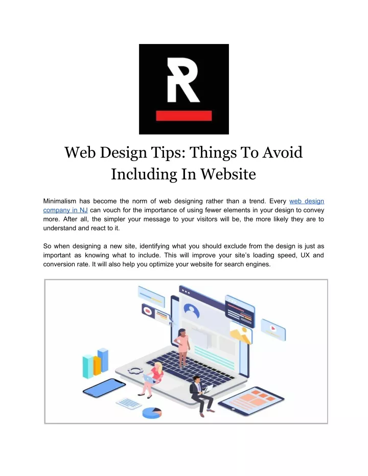 web design tips things to avoid including
