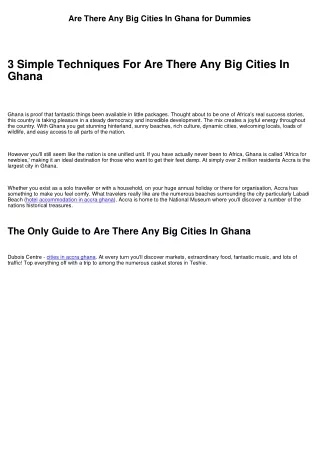 All About How Many Cities In Ghana