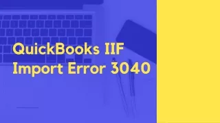 QuickBooks IIF Import Error 3040