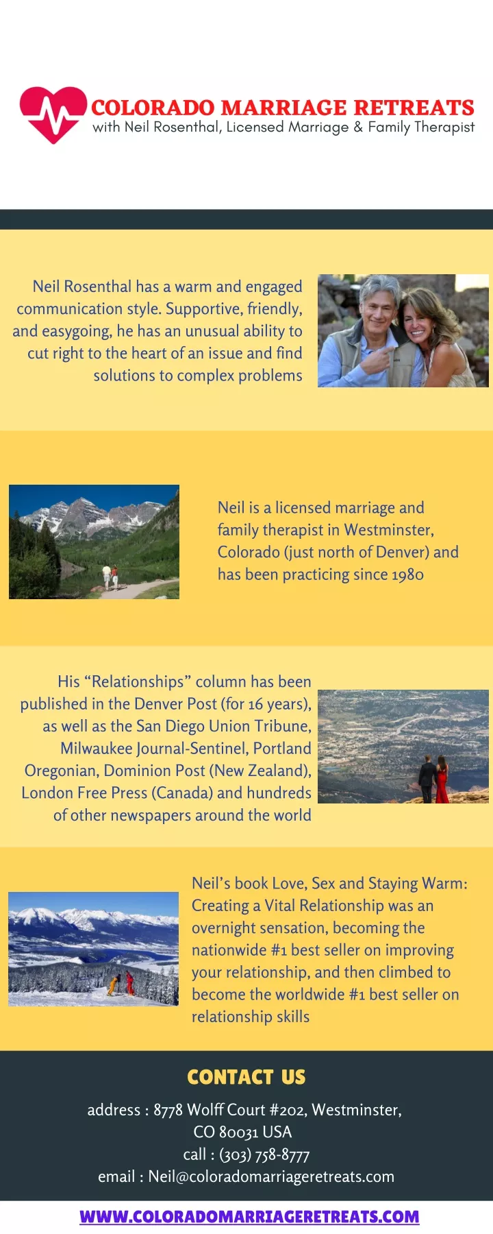 colorado marriage retreats with neil rosenthal