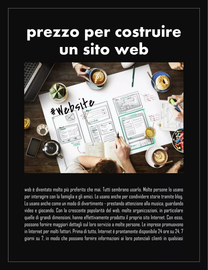 prezzo per costruire un sito web