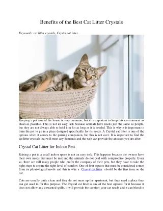 benefits of the best cat litter crystals