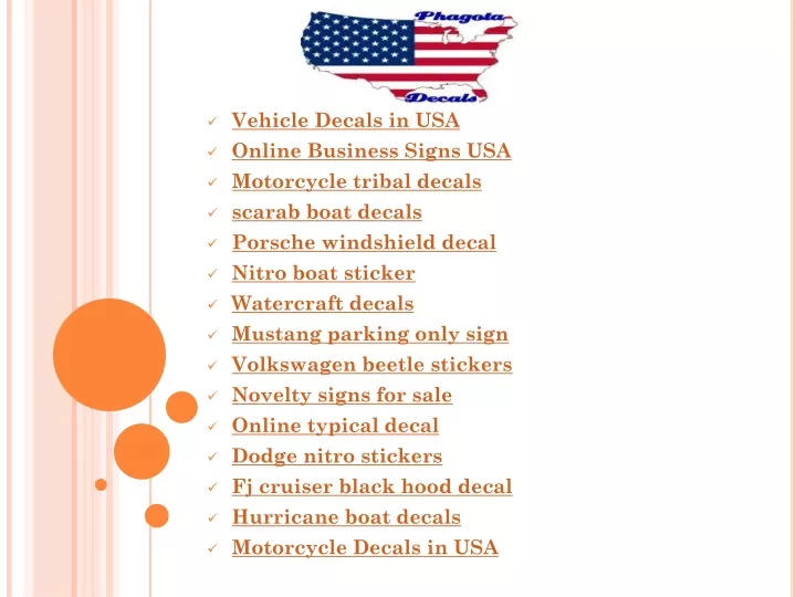 vehicle decals in usa online business signs