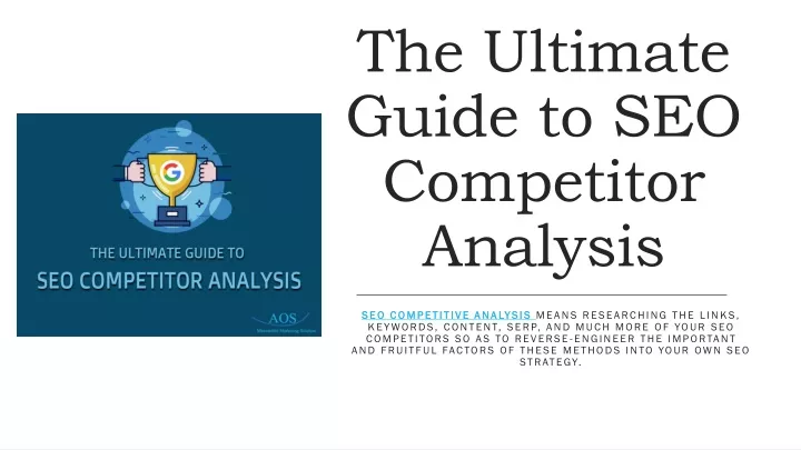 the ultimate guide to seo competitor analysis