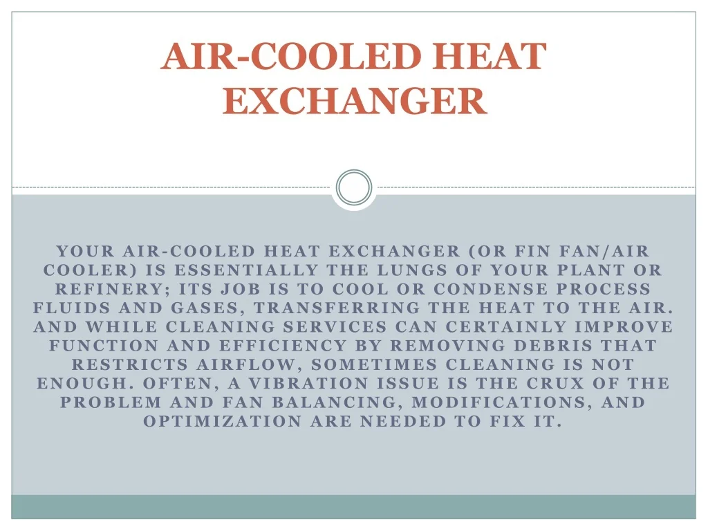 PPT - AIR-COOLED HEAT EXCHANGER PowerPoint Presentation, free download ...