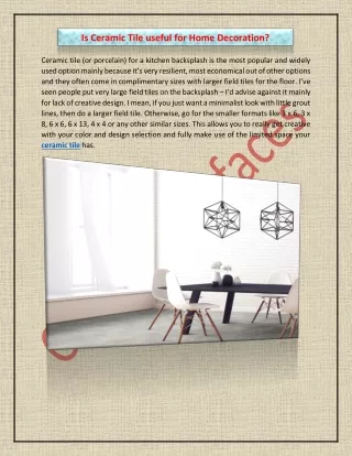 is ceramic tile useful for home decoration