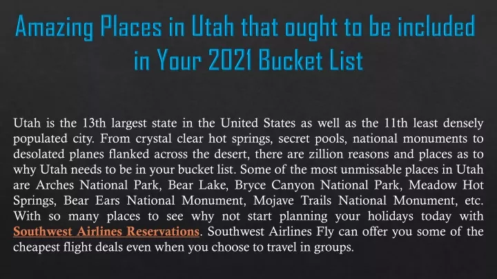 amazing places in utah that ought to be included