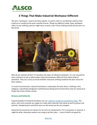 3 Things That Make Industrial Workwear Different