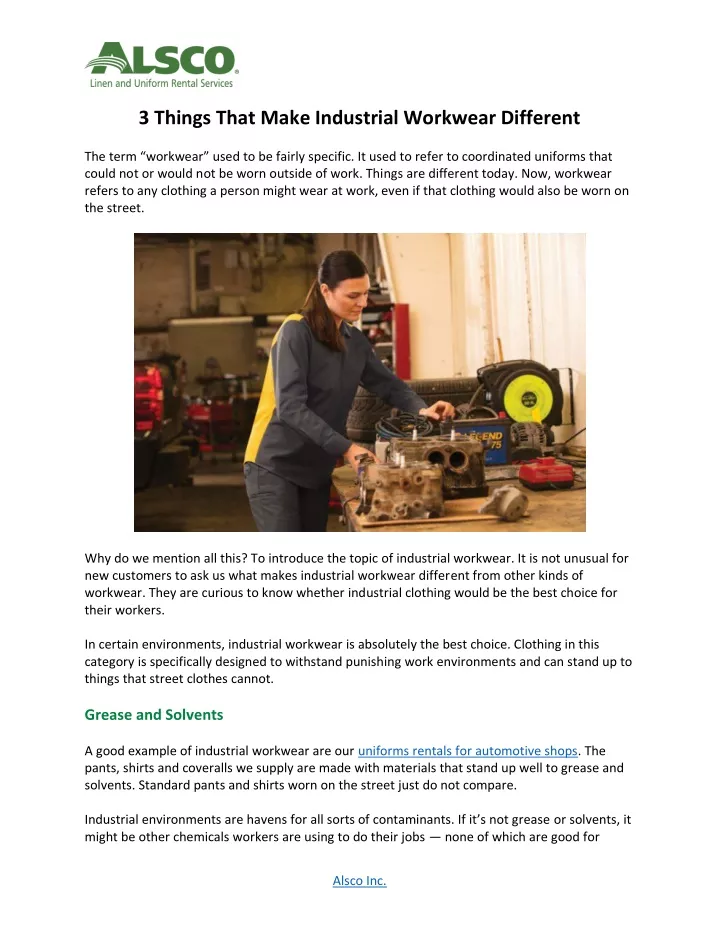 3 things that make industrial workwear different