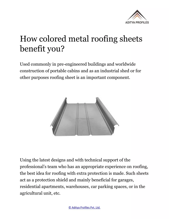 how colored metal roofing sheets benefit you