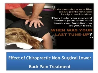 Chiropractic Non-Surgical Lower Back Pain Treatment