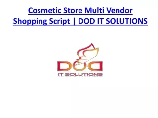 Cosmetic Store Multi Vendor Shopping Script | DOD IT SOLUTIONS