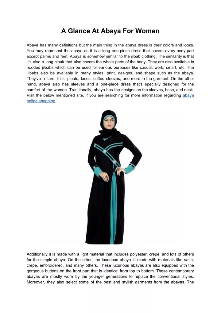 a glance at abaya for women