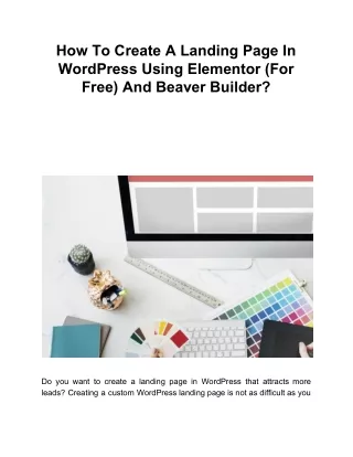 how to create a landing page in wordpress using