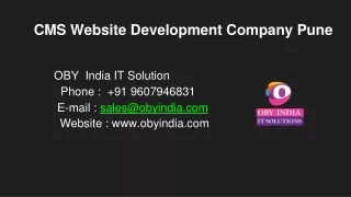 CMS Website Development Company in Pune - OBY India IT Solutions