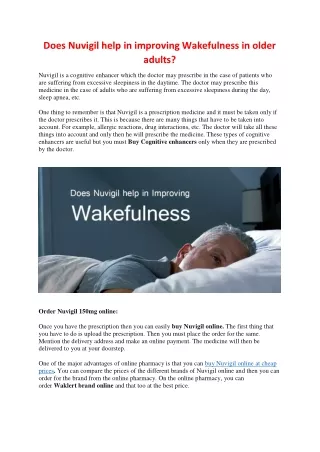 does nuvigil help in improving wakefulness