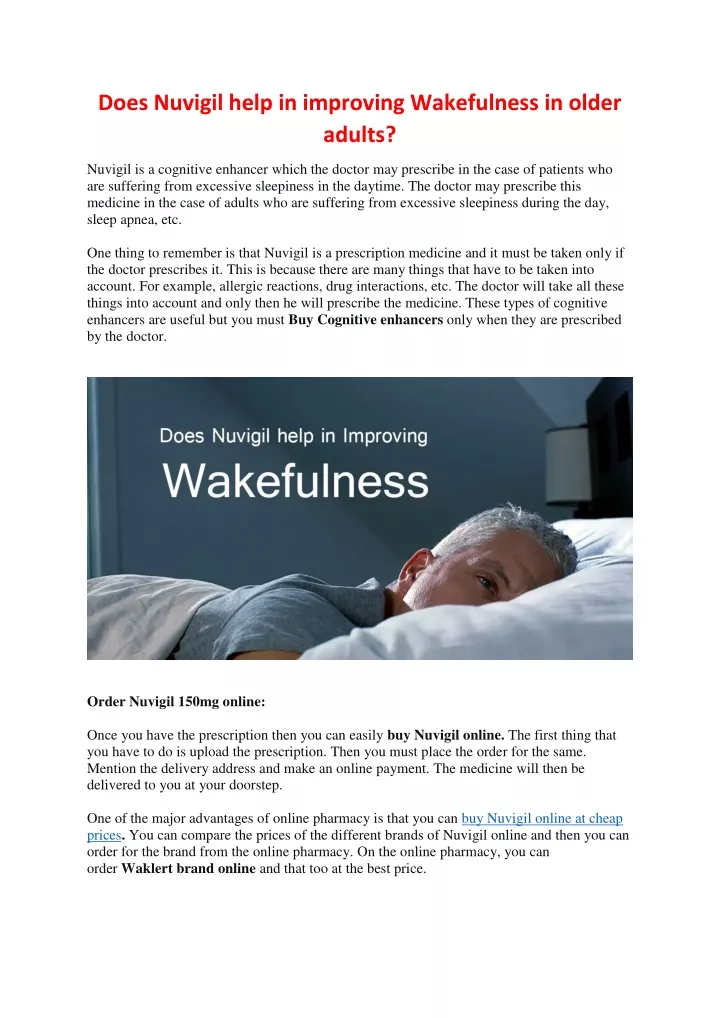 does nuvigil help in improving wakefulness