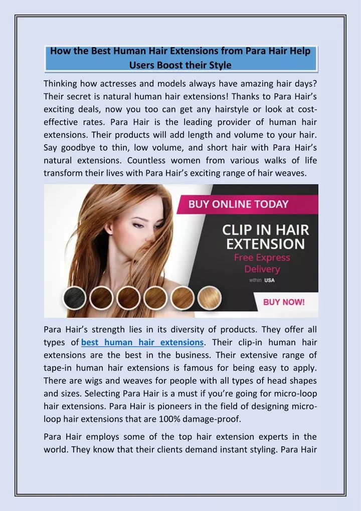 how the best human hair extensions from para hair