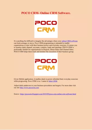 poco crm online crm software