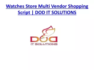 Watches Store Multi Vendor Shopping Script | DOD IT SOLUTIONS