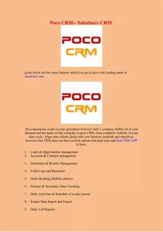 Poco CRM-- Salesforce CRM.