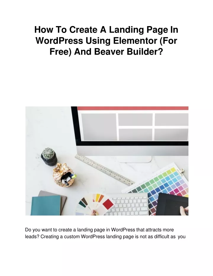 how to create a landing page in wordpress using elementor for free and beaver builder