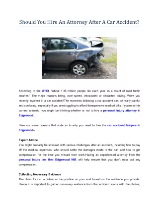 Should You Hire An Attorney After A Car Accident?