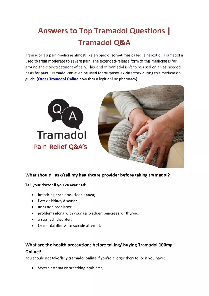 answers to top tramadol questions tramadol q a