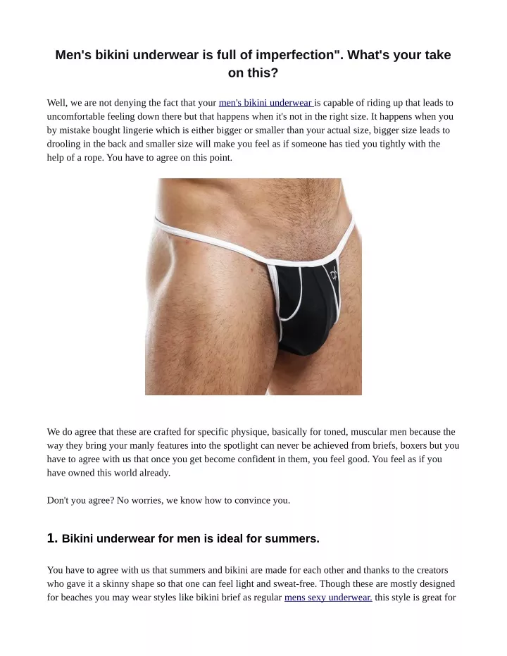 men s bikini underwear is full of imperfection