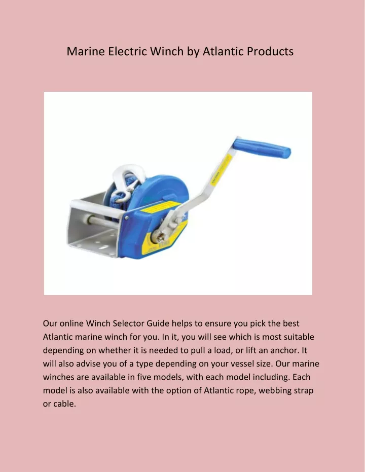 marine electric winch by atlantic products