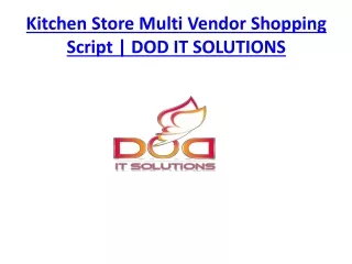 Kitchen Store Multi Vendor Shopping Script | DOD IT SOLUTIONS