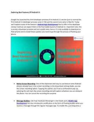 exploring best features of android 11