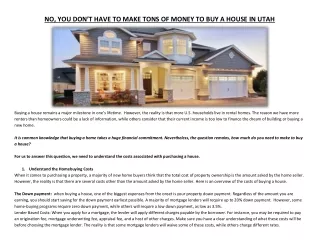 no you don t have to make tons of money