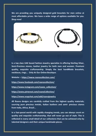 Gold Bracelet for Men(RoanoCollection.com)
