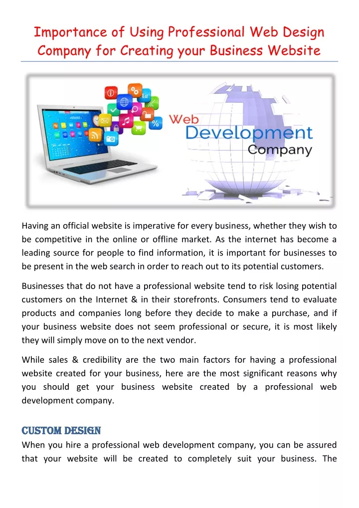 importance of using professional web design