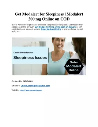 Get Modalert for Sleepiness | Order Modalert Online