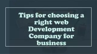 Tips for choosing a right web Development Company for business