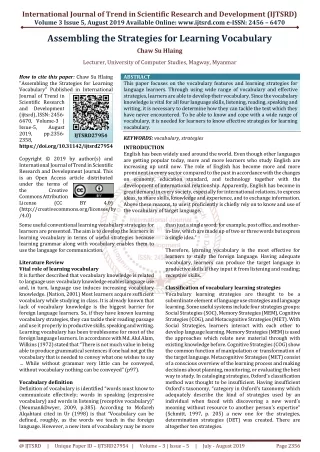 international journal of trend in scientific