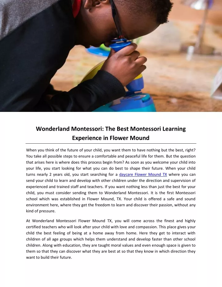 wonderland montessori the best montessori