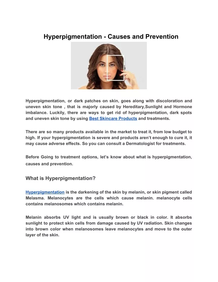 hyperpigmentation causes and prevention