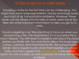 Travel Tips Sofia
