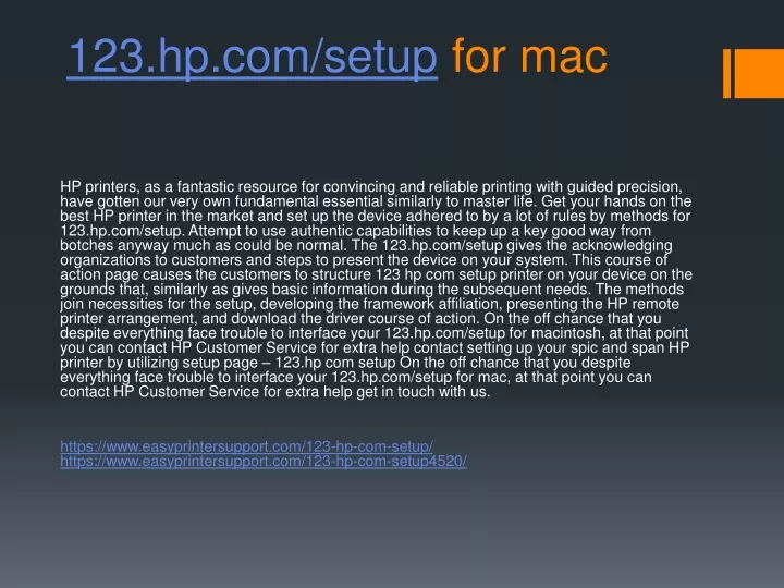 123 hp com setup for mac