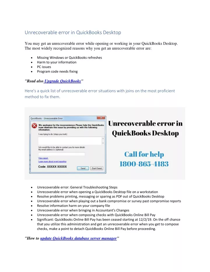 unrecoverable error in quickbooks desktop