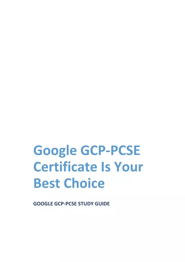 google gcp pcse certificate is your best choice